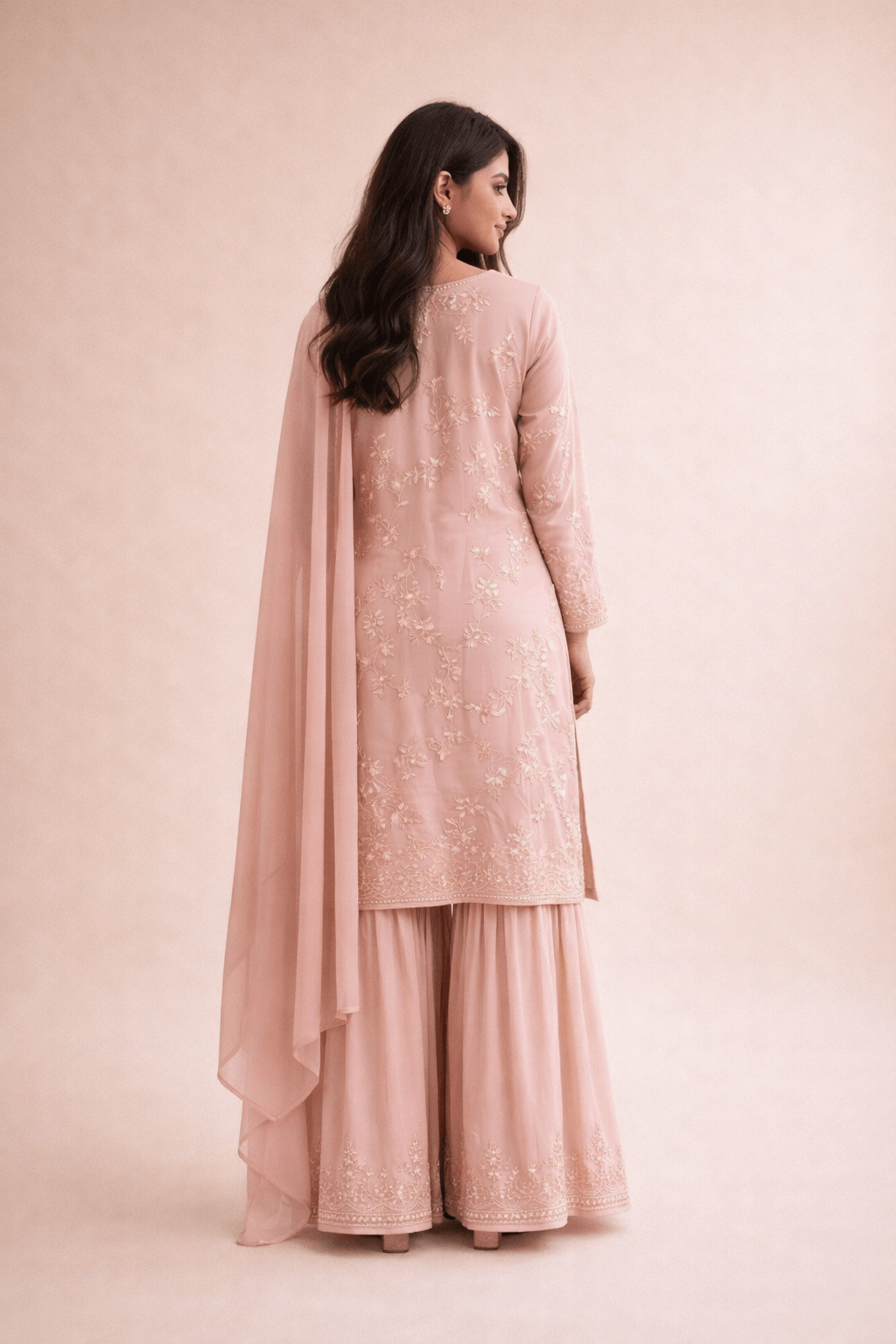 Blush Pink Palazzo Suit View 2